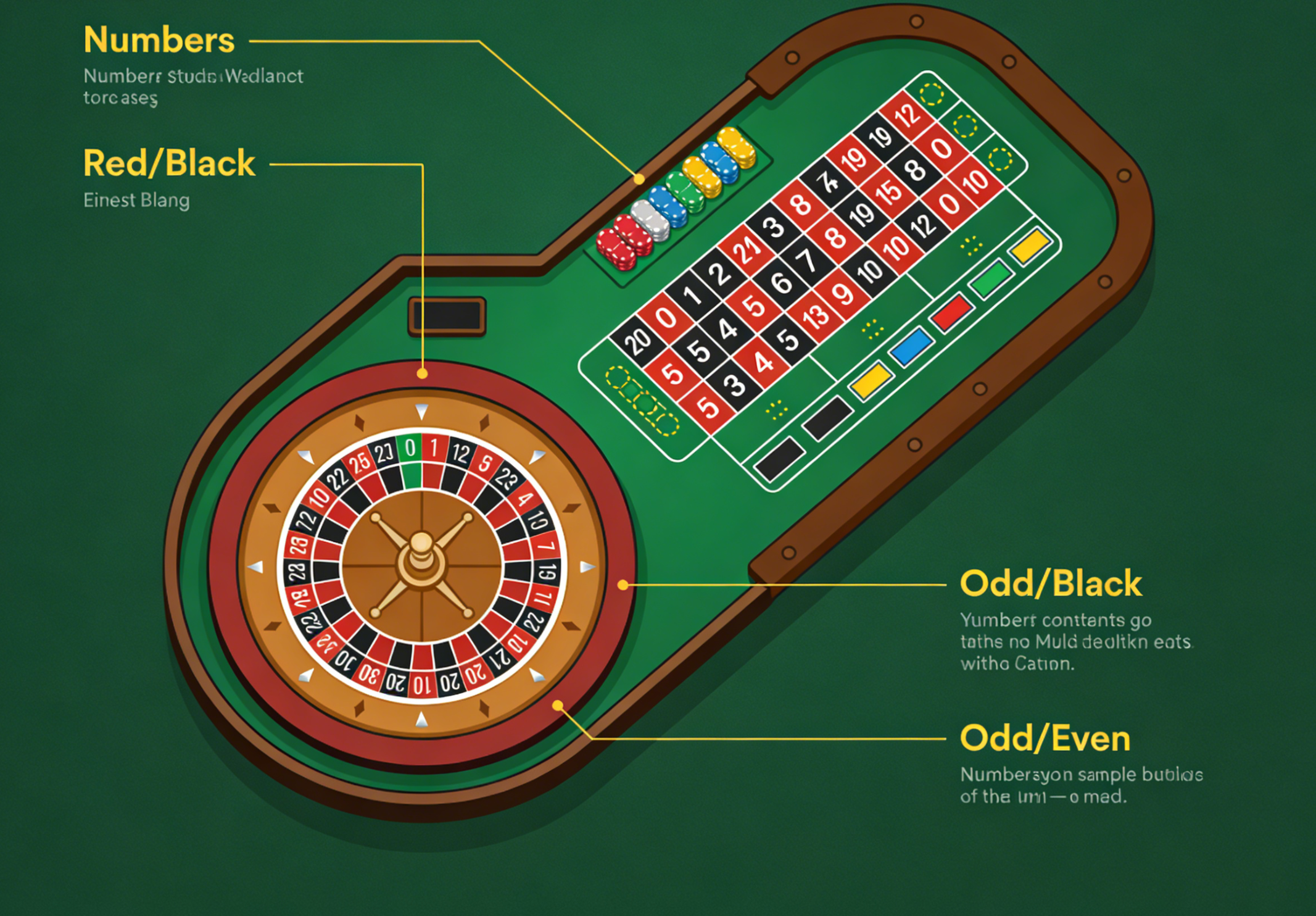 रूलेट टेबल लेआउट गाइड